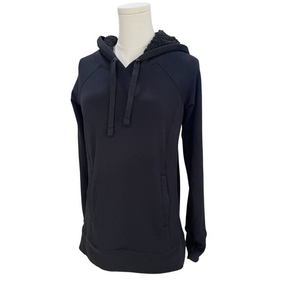 Ideology Black Hoodie XS Sherpa Lined Cozy Fall Jacket Lounge Minimalist Warm - Picture 6 of 10